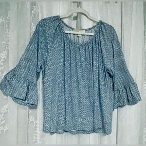 XL Michael Kors Blue Patterned Blouse